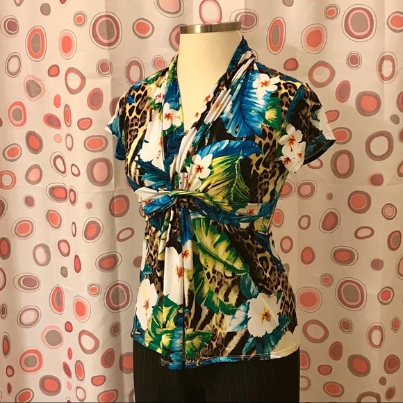 Rafaella Tops - Rafaela Tropical Knotted Blouse